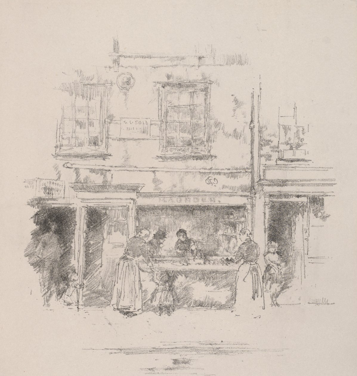 Sklep rybny Maundera, Chelsea autorstwa James McNeill Whistler