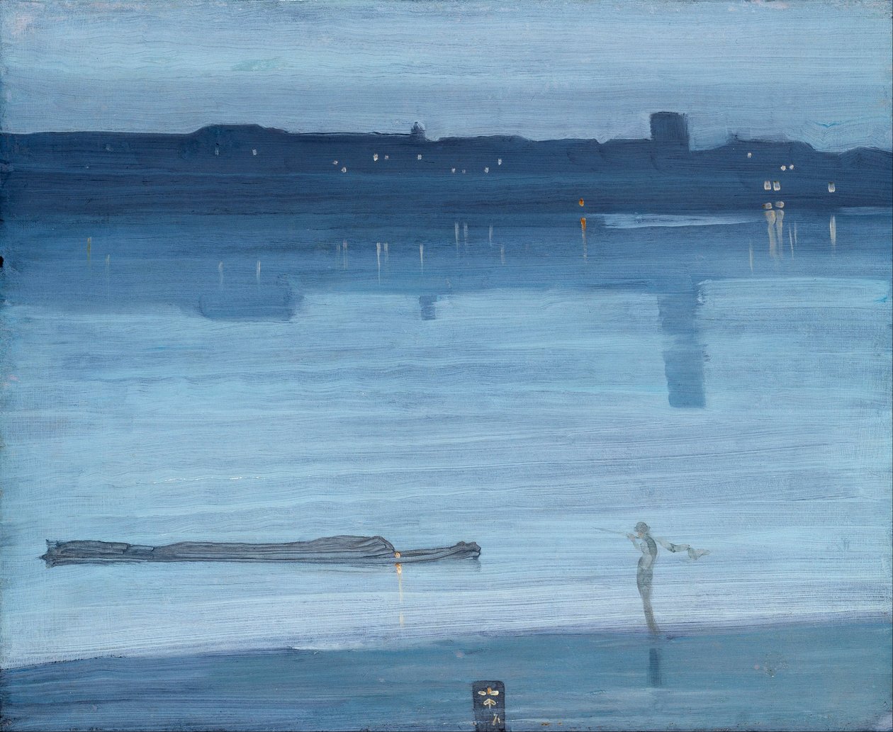 Nokturn: Niebieski i srebrny – Chelsea autorstwa James McNeill Whistler