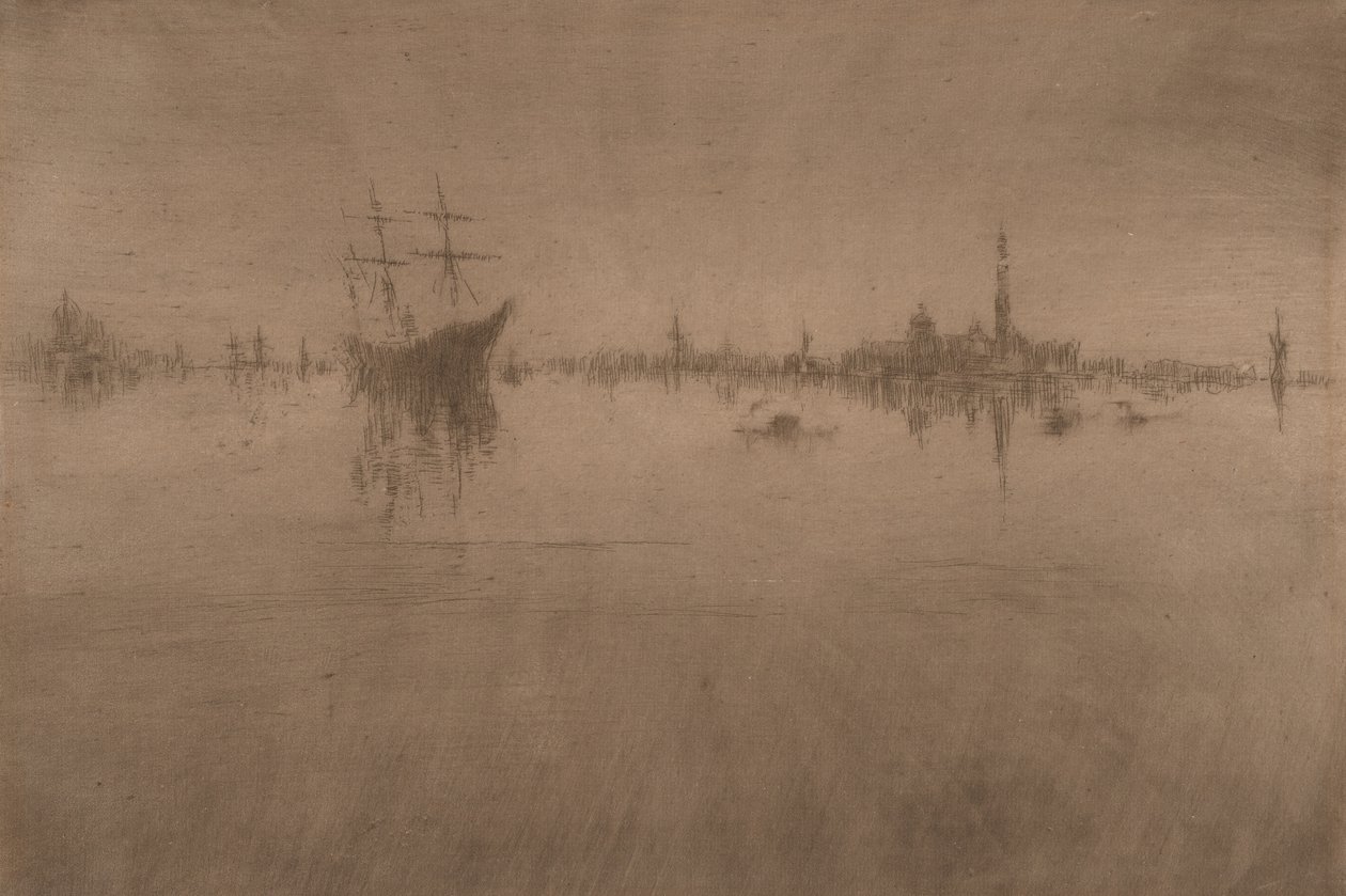 Nokturn z Wenecji, seria dwunastu akwafort („Pierwszy zestaw wenecki”) autorstwa James Abbott McNeill Whistler