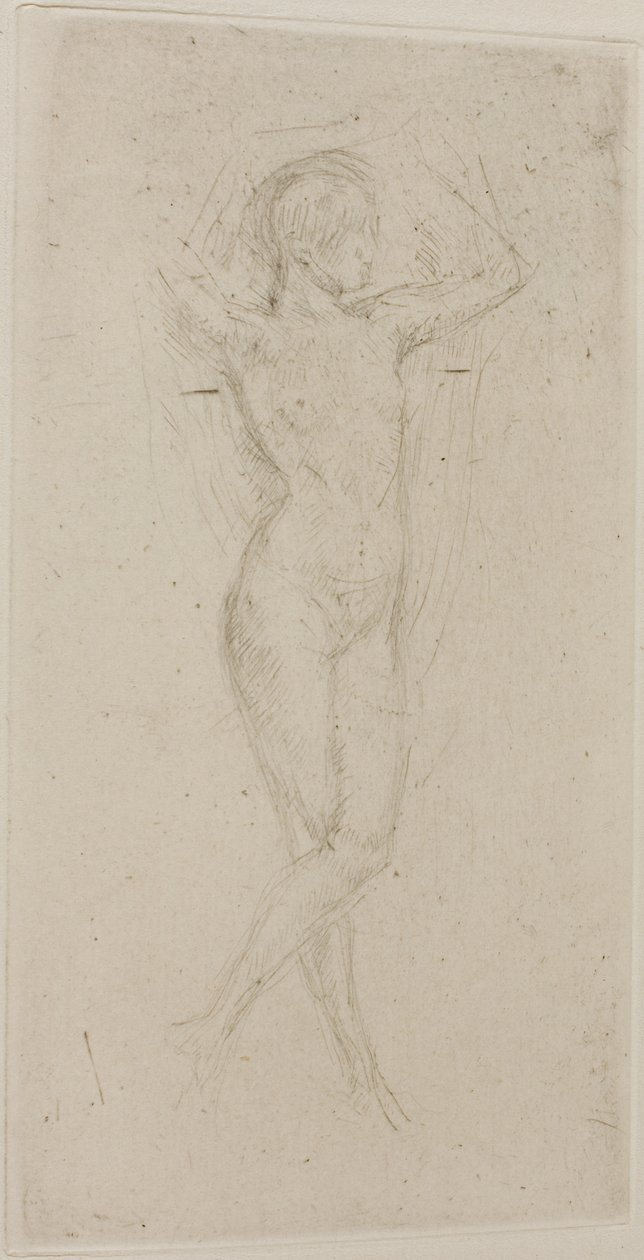 Naga dziewczyna z podniesionymi rękami autorstwa James Abbott McNeill Whistler