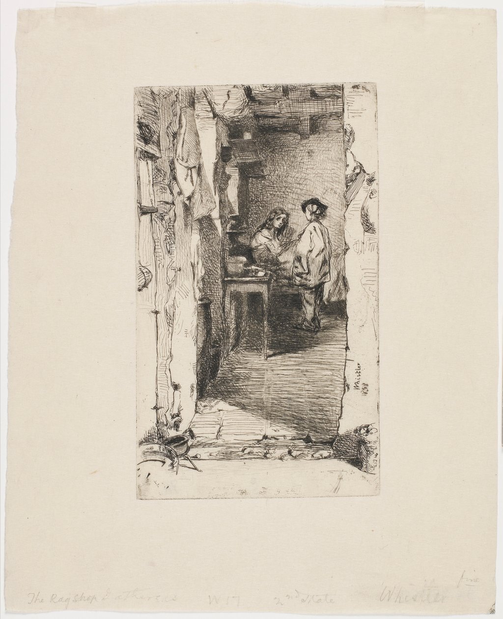Zbieracze szmat, dzielnica Mouffetard, Paryż autorstwa James Abbott McNeill Whistler