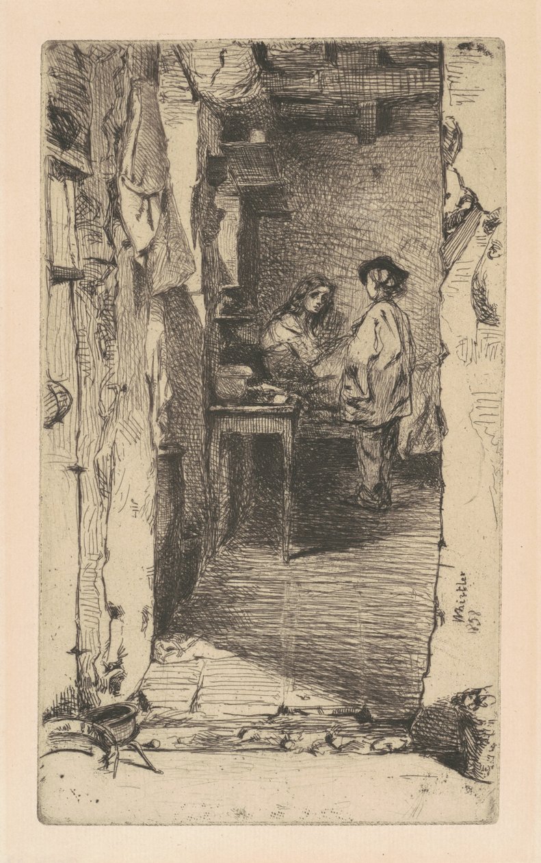 Zbieracze szmat, dzielnica Mouffetard, Paryż autorstwa James Abbott McNeill Whistler