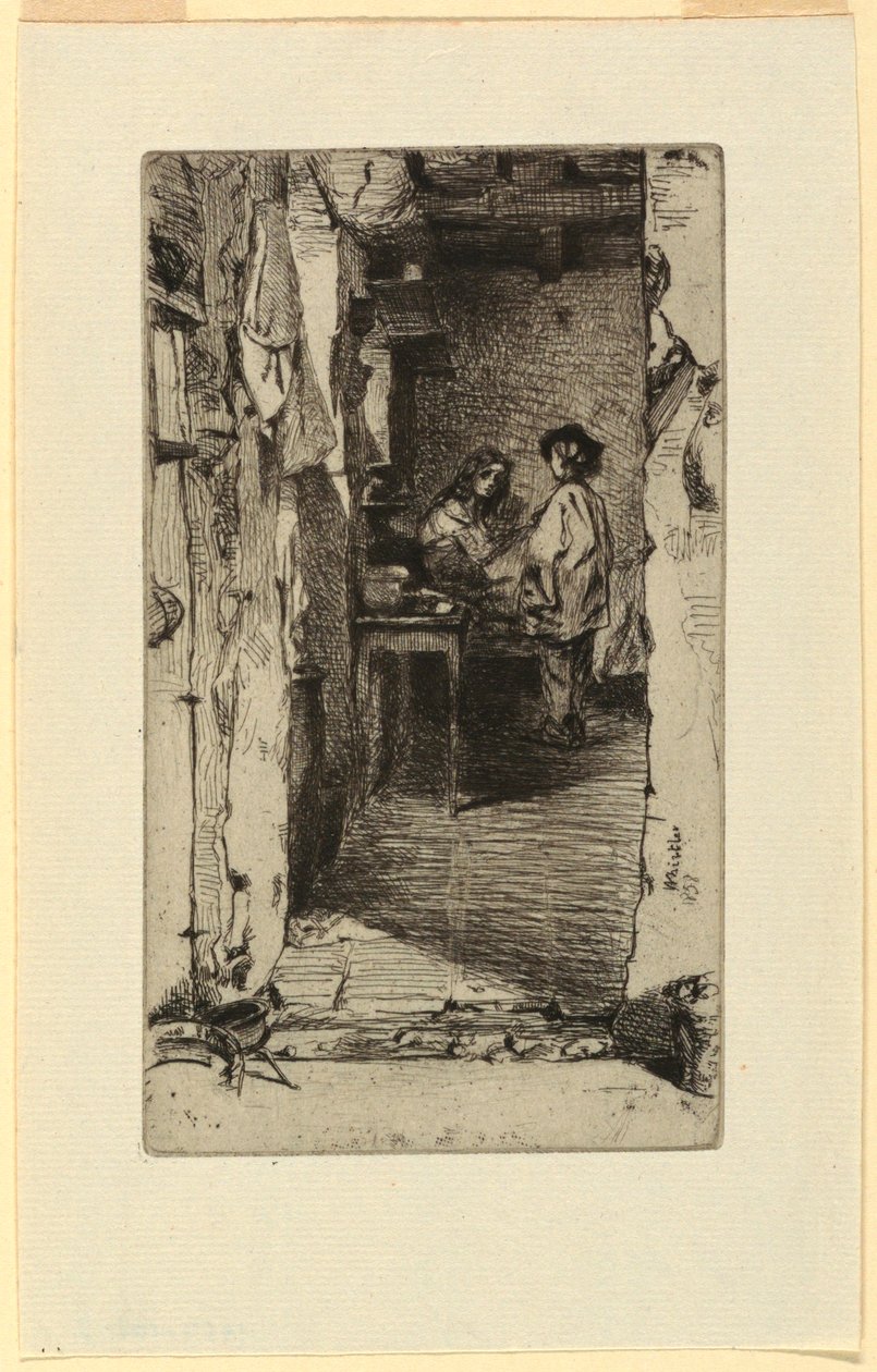 Zbieracze szmat, dzielnica Mouffetard, Paryż autorstwa James Abbott McNeill Whistler