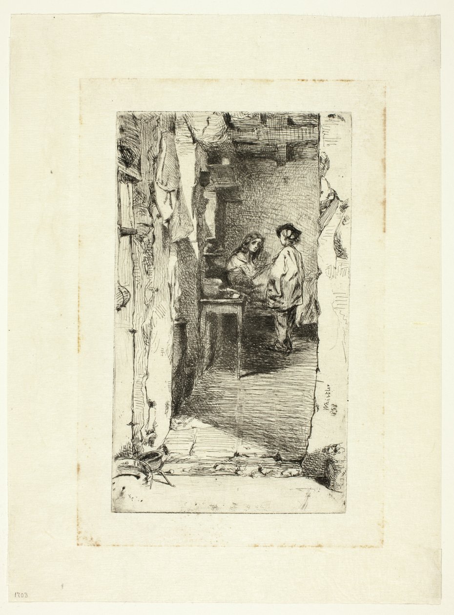 Zbieracze szmat, dzielnica Mouffetard, Paryż autorstwa James Abbott McNeill Whistler