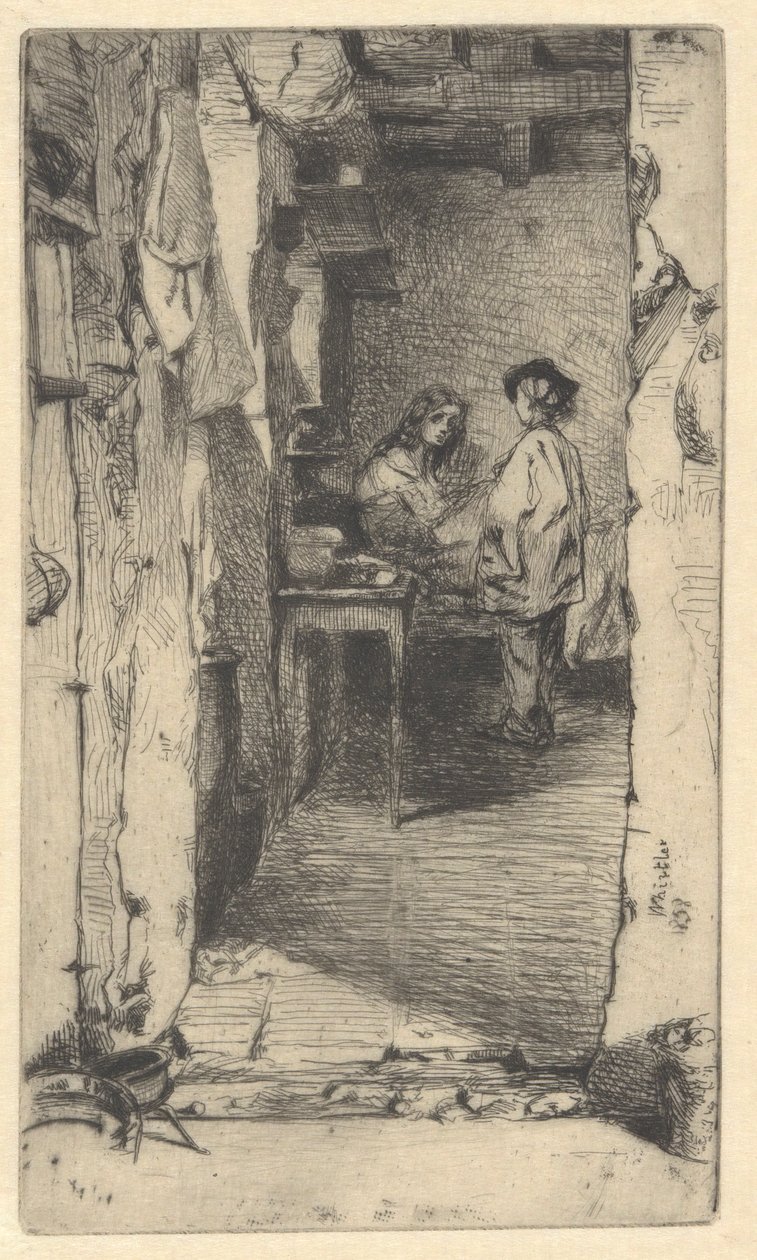Zbieracze szmat, dzielnica Mouffetard, Paryż autorstwa James Abbott McNeill Whistler
