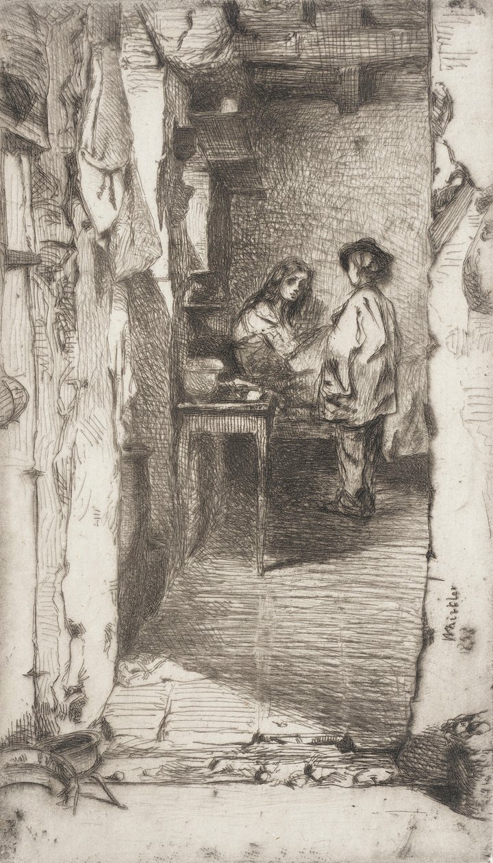 Zbieracze szmat, dzielnica Mouffetard, Paryż autorstwa James McNeill Whistler