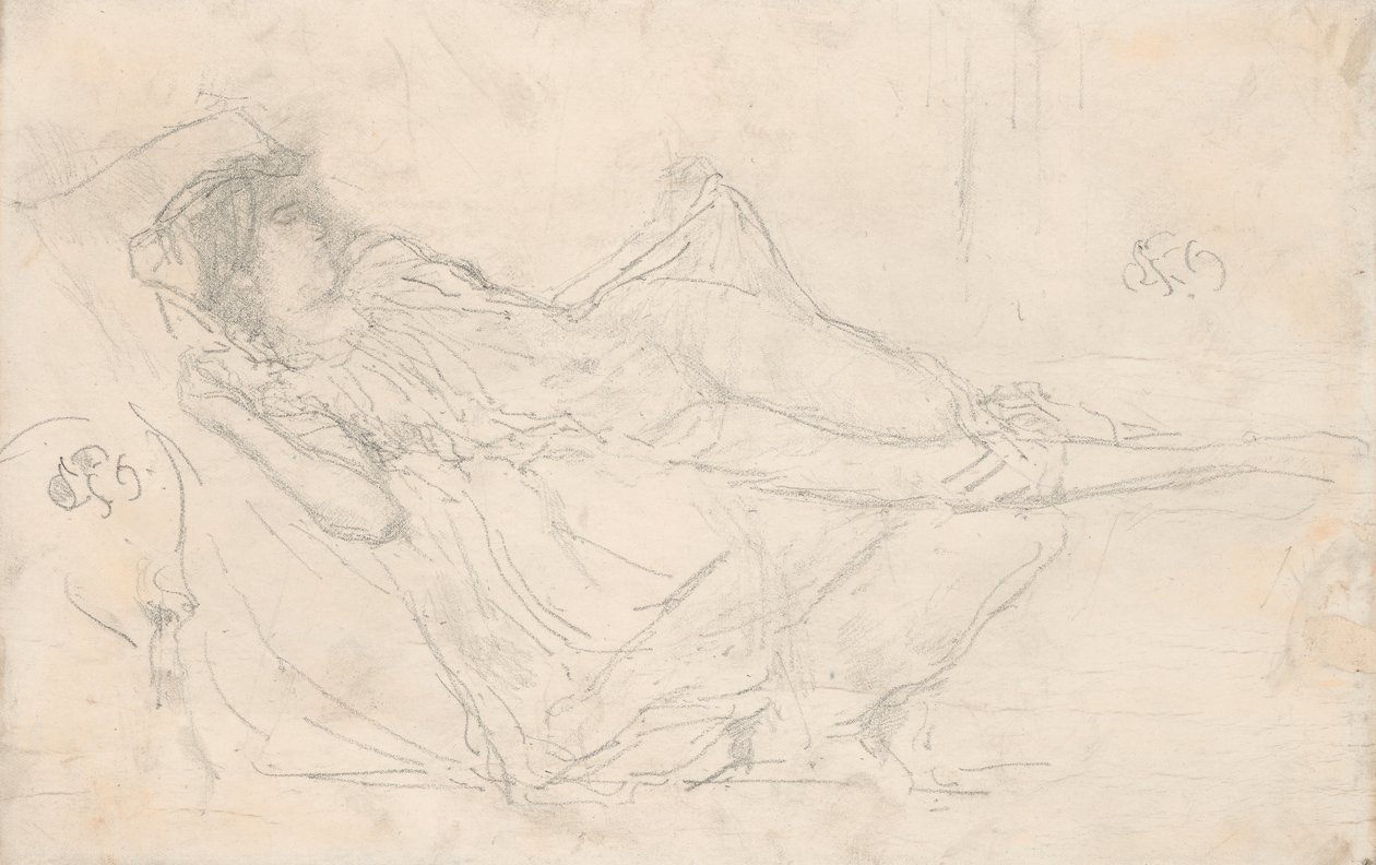 Leżąca drapowana postać autorstwa James McNeill Whistler