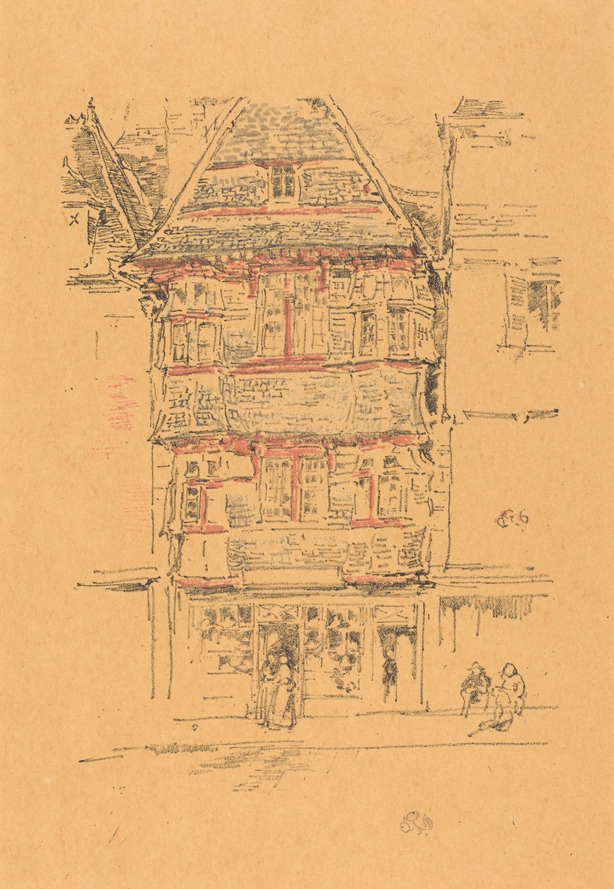 Czerwony dom, Paimpol autorstwa James McNeill Whistler