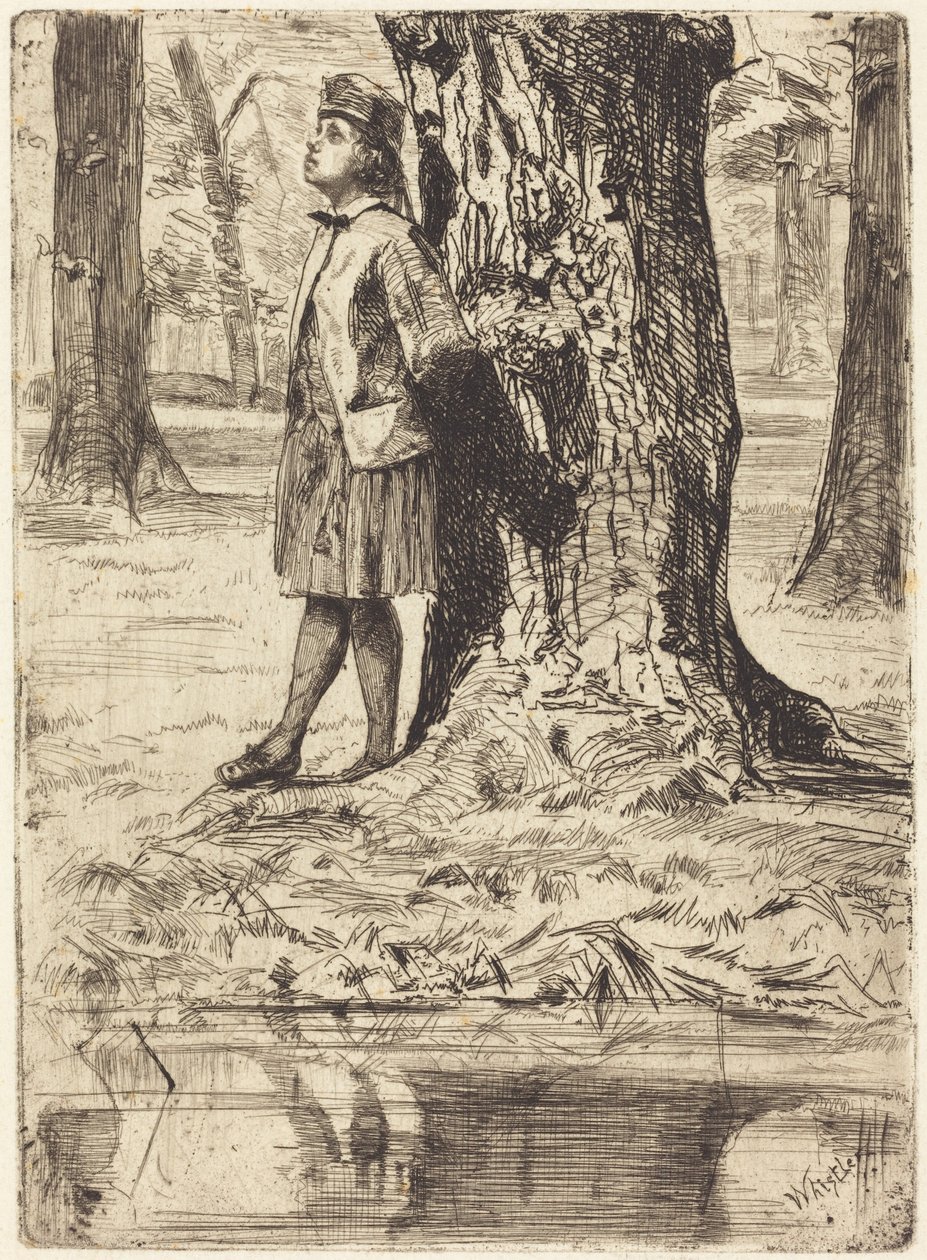 Seymour stojący pod drzewem autorstwa James McNeill Whistler