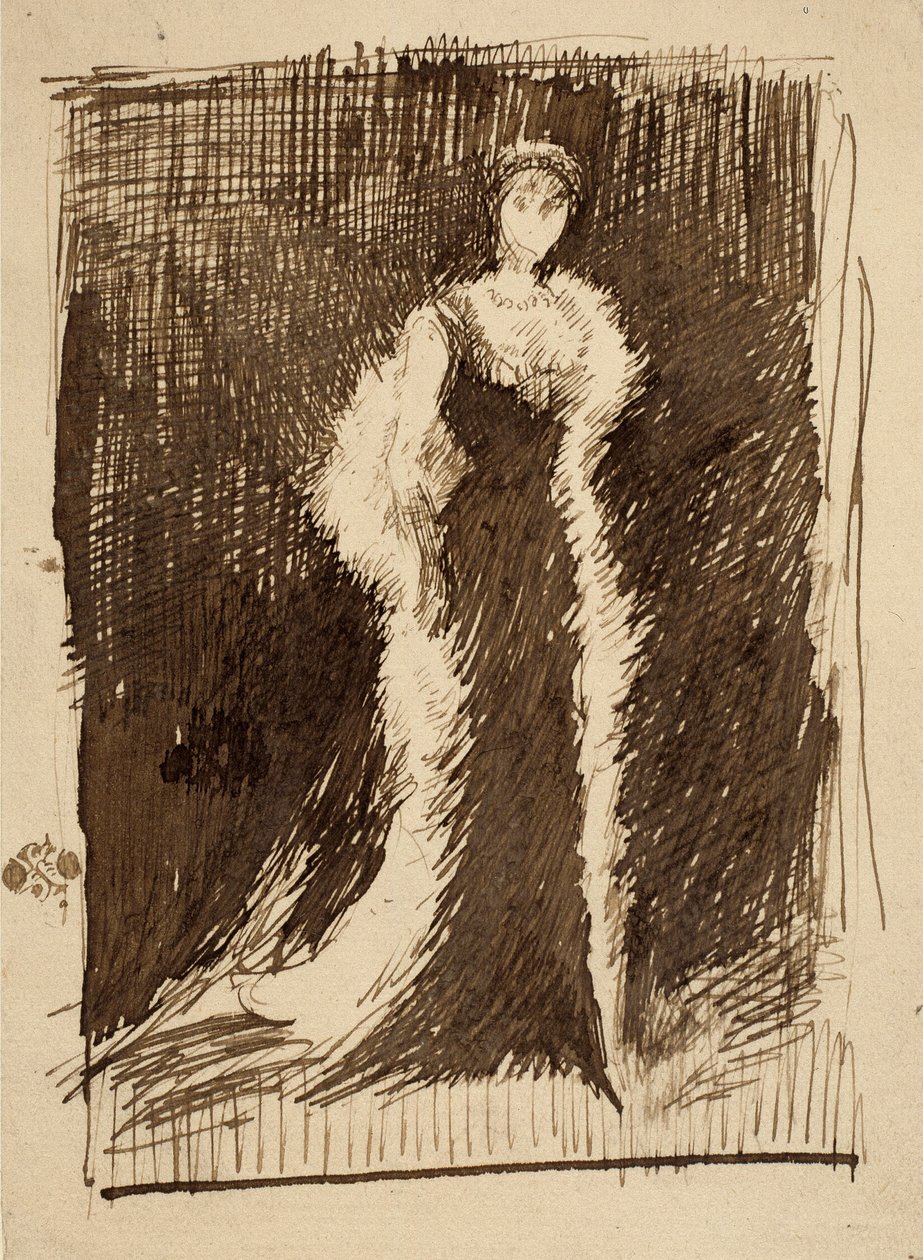 Szkic po "Aranżacja w czerni: Lady Meux" autorstwa James McNeill Whistler