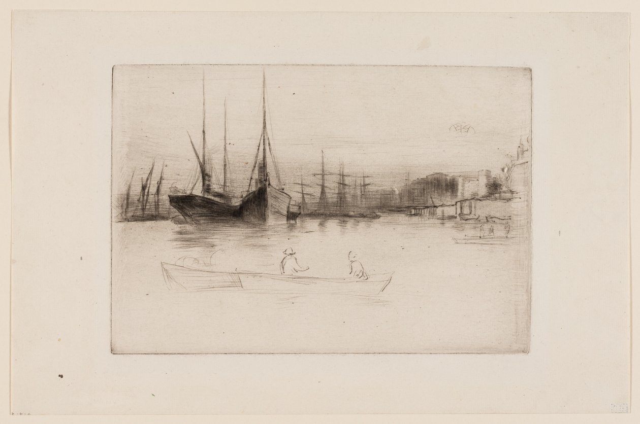 Parowce z wieży autorstwa James Abbott McNeill Whistler