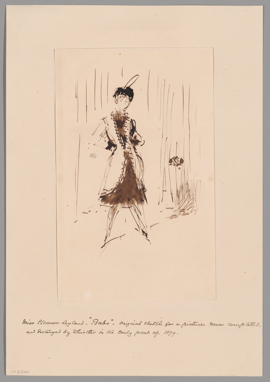 Studium do filmu "Niebieska dziewczyna: Portret panny Elinor Leyland" autorstwa James McNeill Whistler