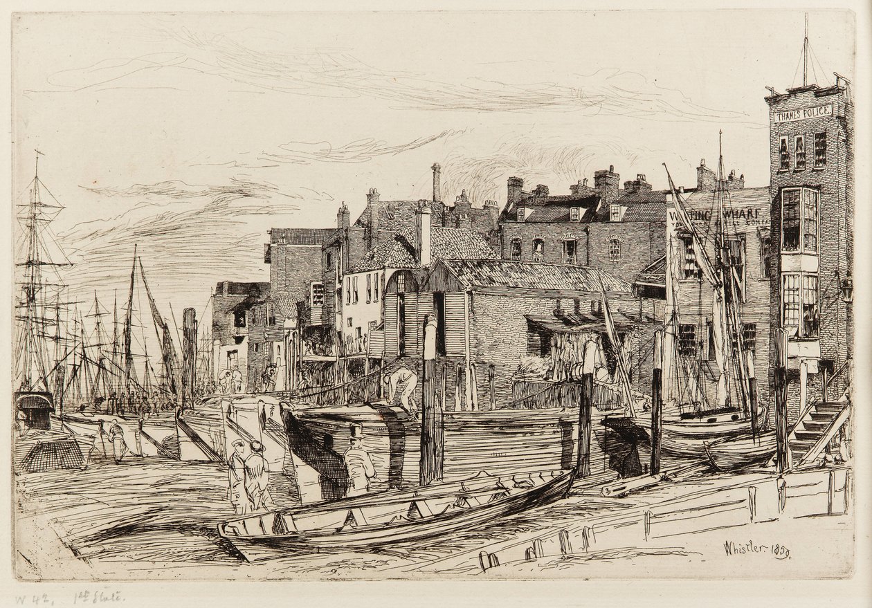Policja w Tamizie autorstwa James Abbott McNeill Whistler