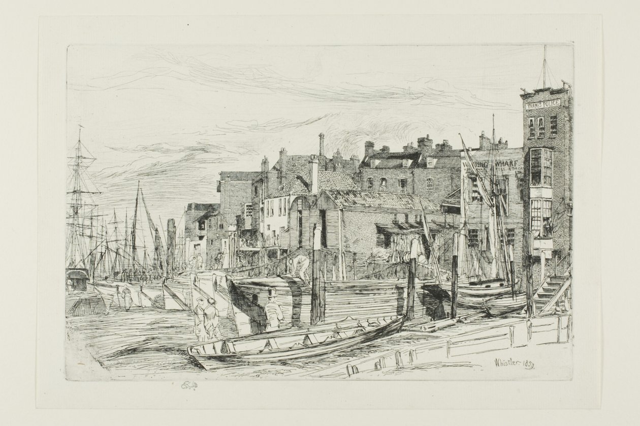 Policja w Tamizie autorstwa James Abbott McNeill Whistler