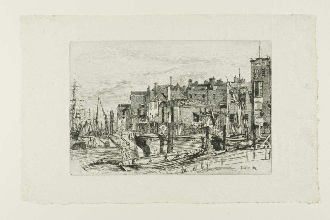 Policja w Tamizie autorstwa James Abbott McNeill Whistler