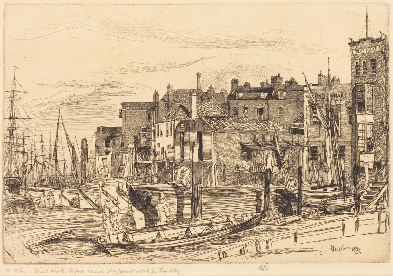 Policja nad Tamizą autorstwa James McNeill Whistler
