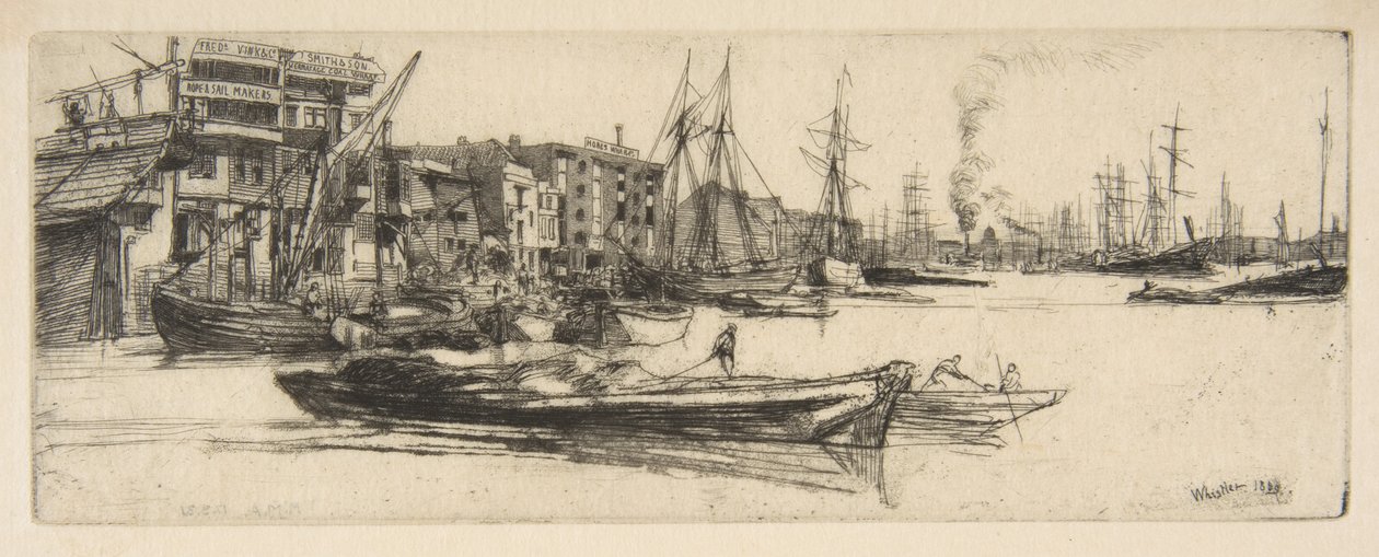 Magazyny nad Tamizą autorstwa James McNeill Whistler