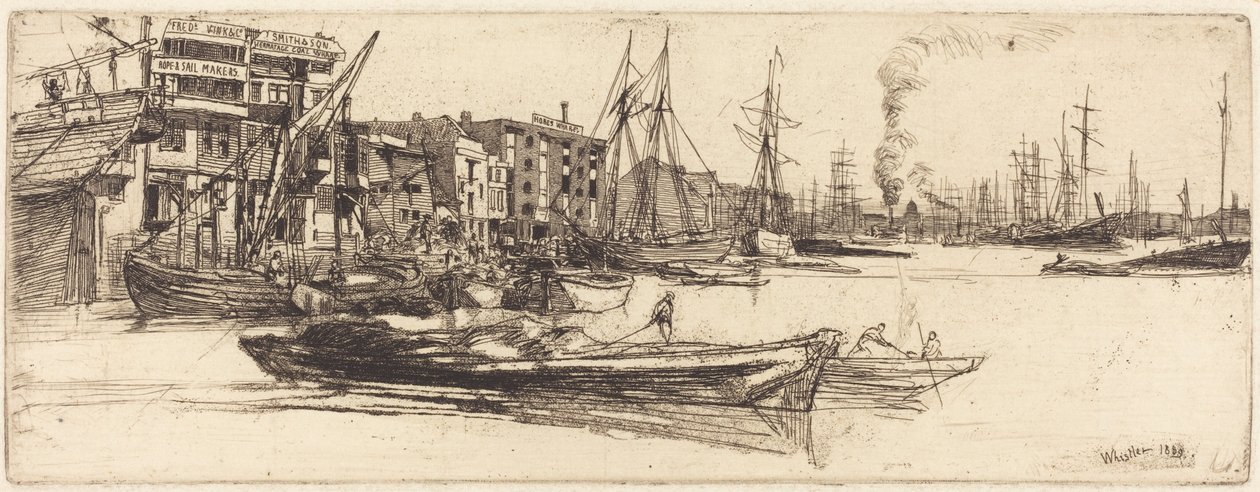 Magazyny nad Tamizą autorstwa James McNeill Whistler