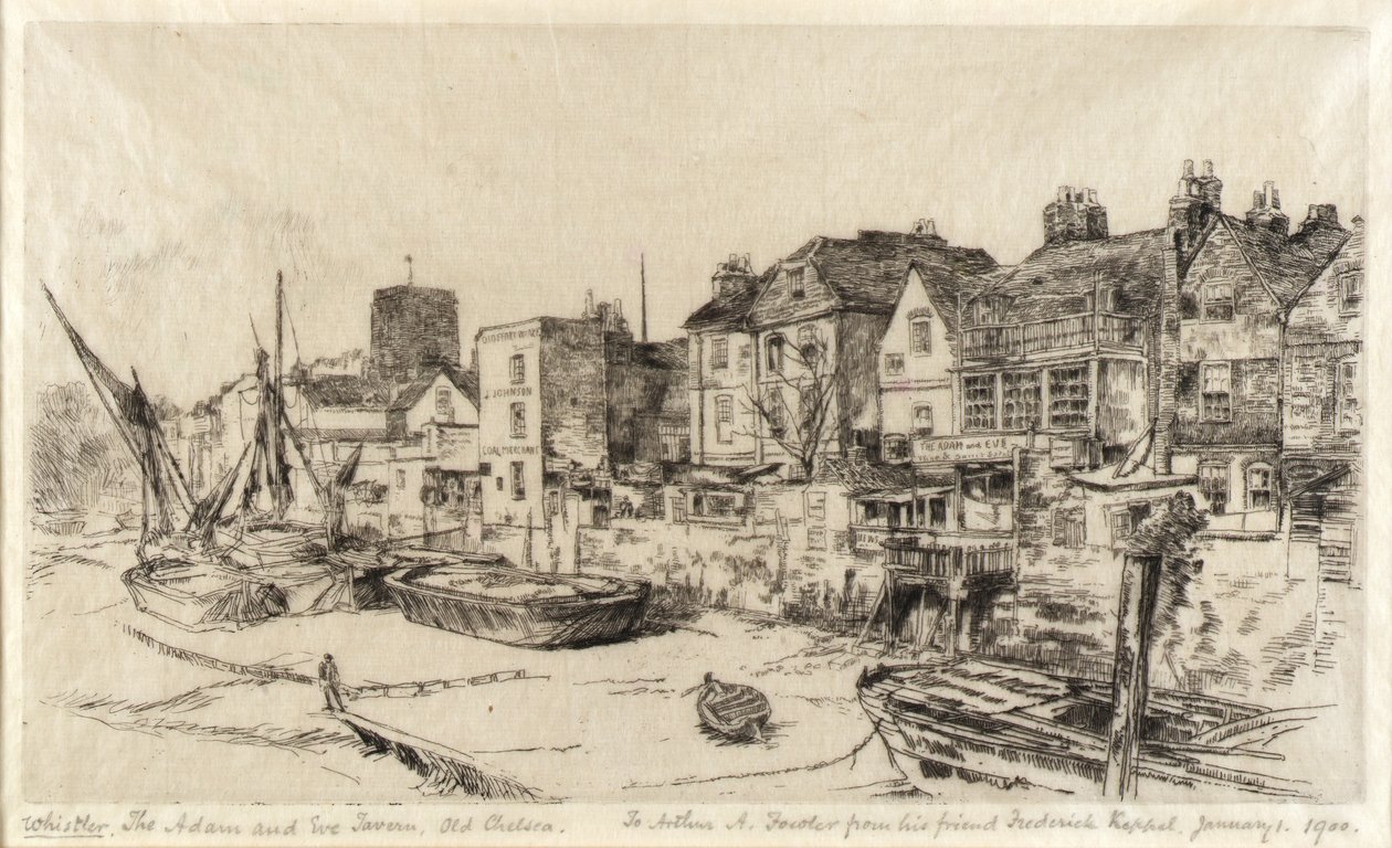 Tawerna Adam i Ewa, Old Chelsea autorstwa James McNeill Whistler