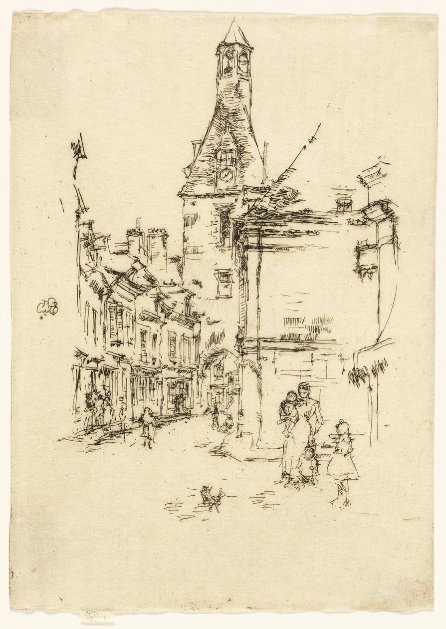 Wieża zegarowa - Amboise autorstwa James Abbott McNeill Whistler