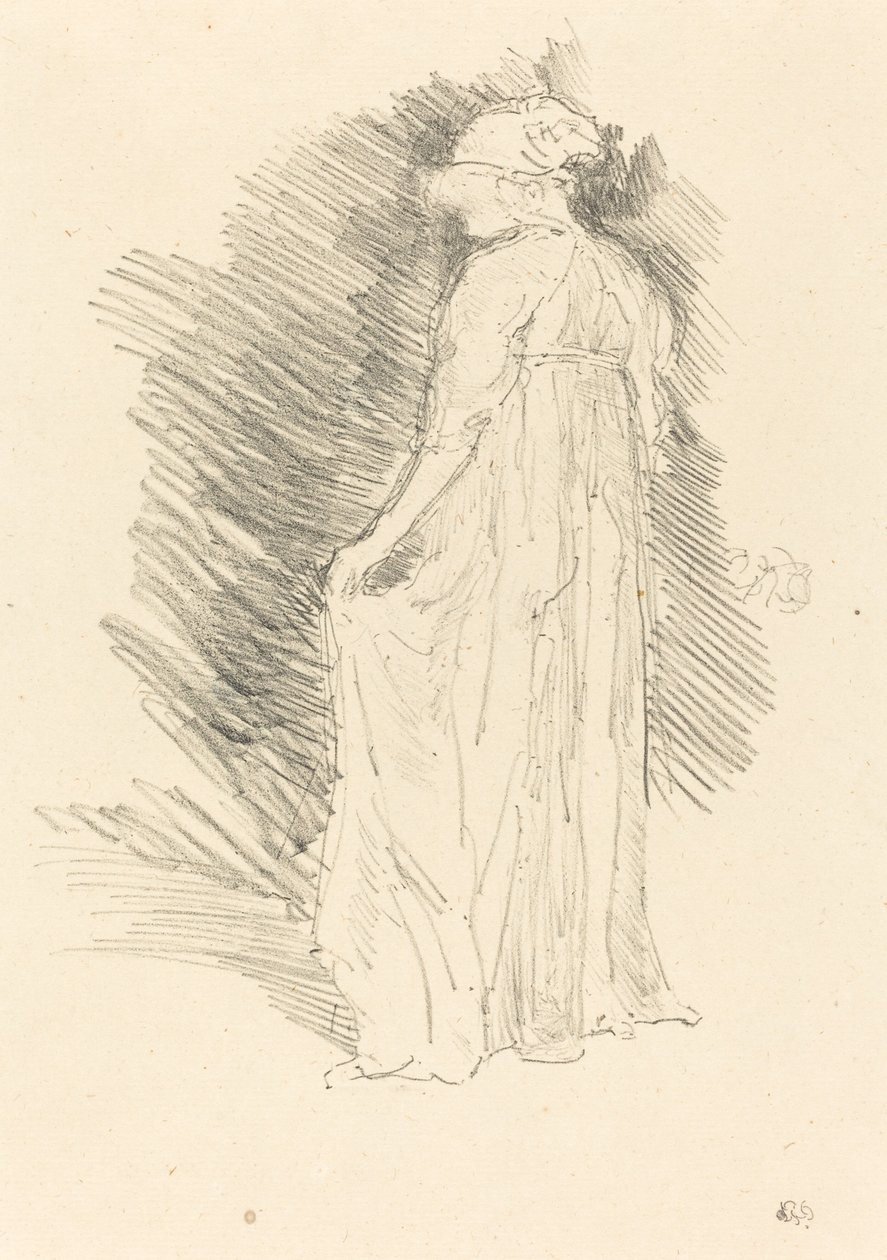 Drapowana postać, widok z tyłu autorstwa James Abbott McNeill Whistler