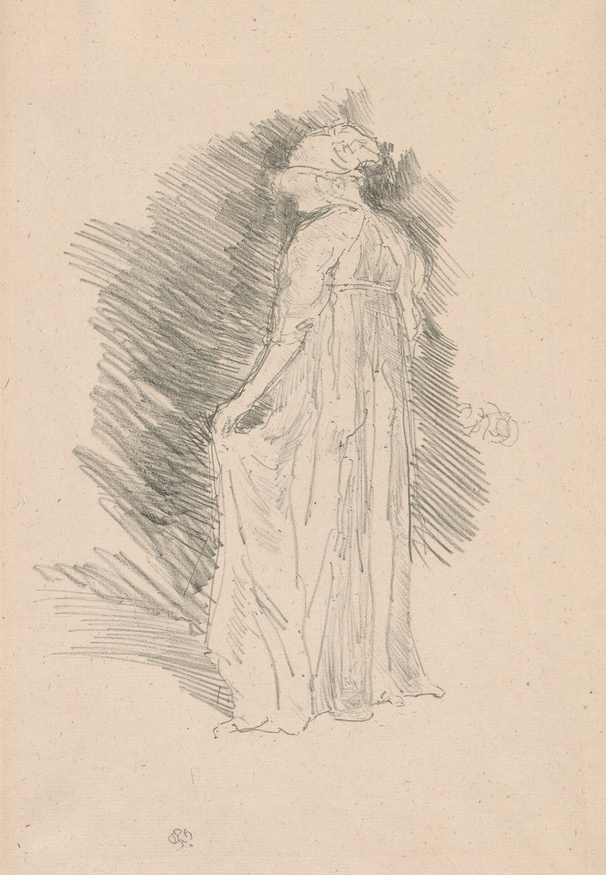 Drapowana postać, widok z tyłu autorstwa James Abbott McNeill Whistler