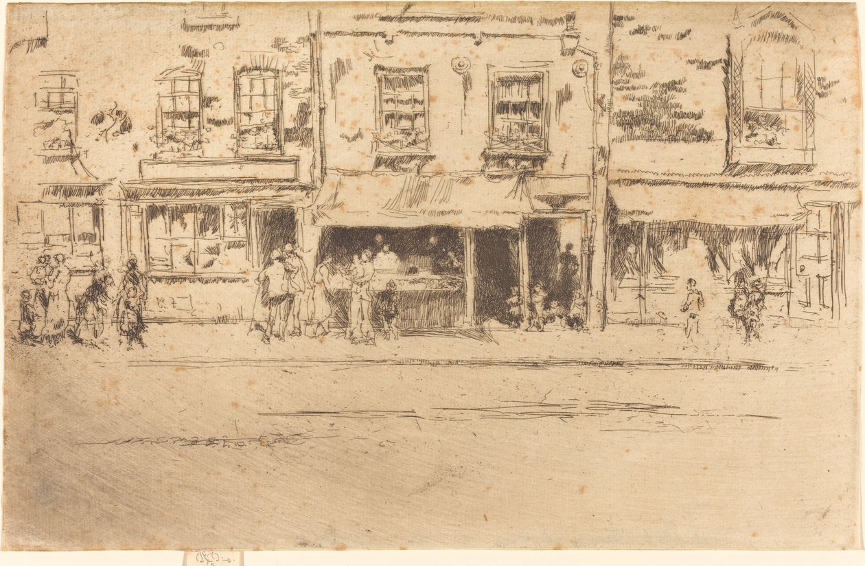 Sklep rybny, ruchliwa Chelsea autorstwa James Abbott McNeill Whistler