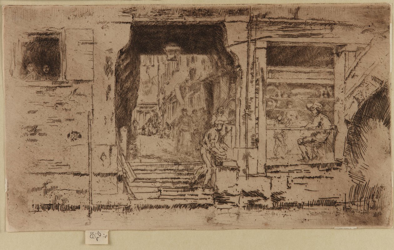 Sklep rybny, Wenecja autorstwa James Abbott McNeill Whistler