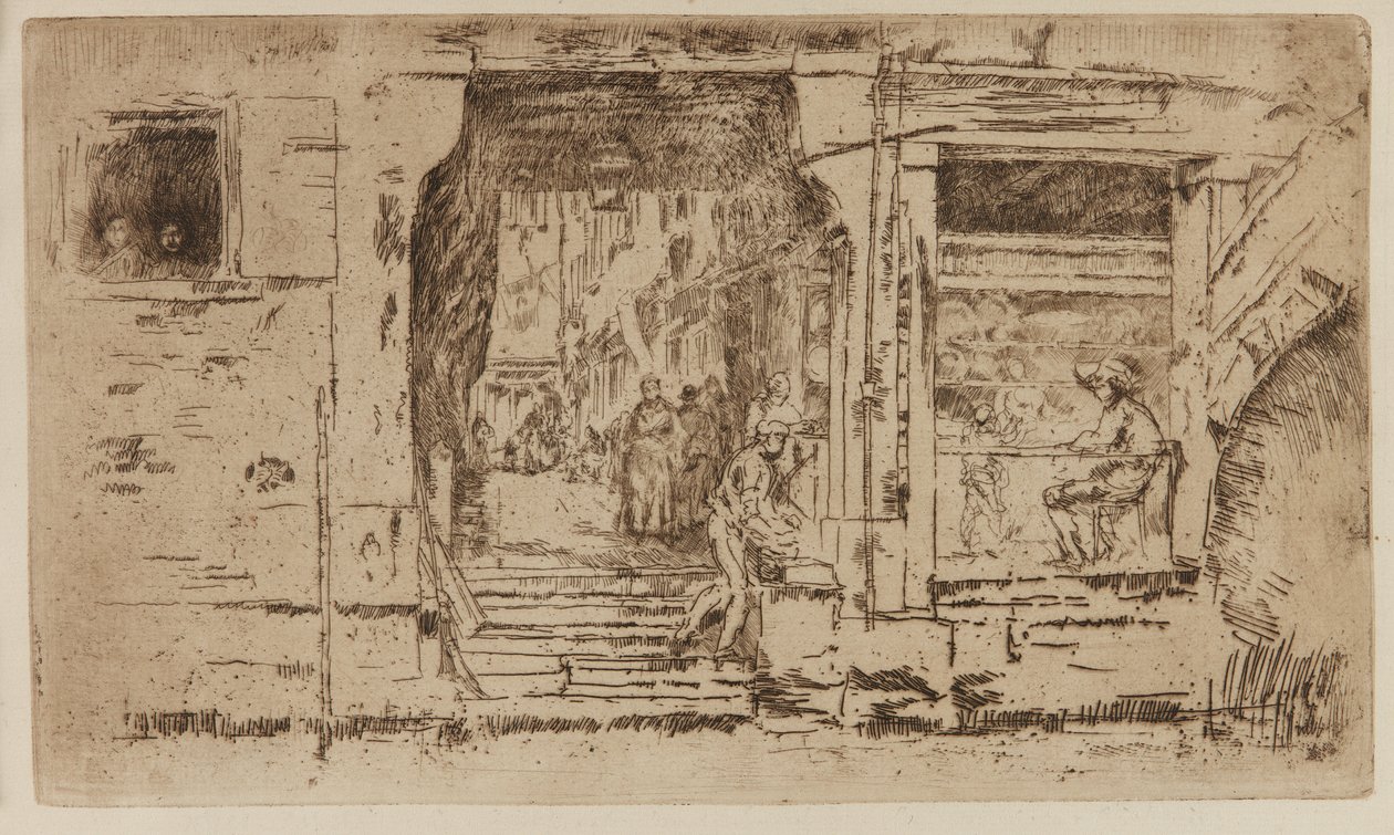 Sklep rybny, Wenecja autorstwa James Abbott McNeill Whistler