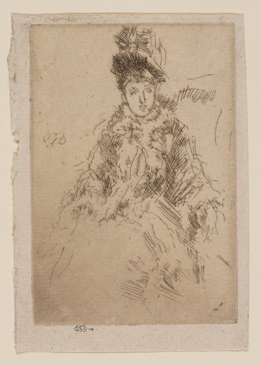 Futrzana pałeczka: panna Lenoir autorstwa James Abbott McNeill Whistler