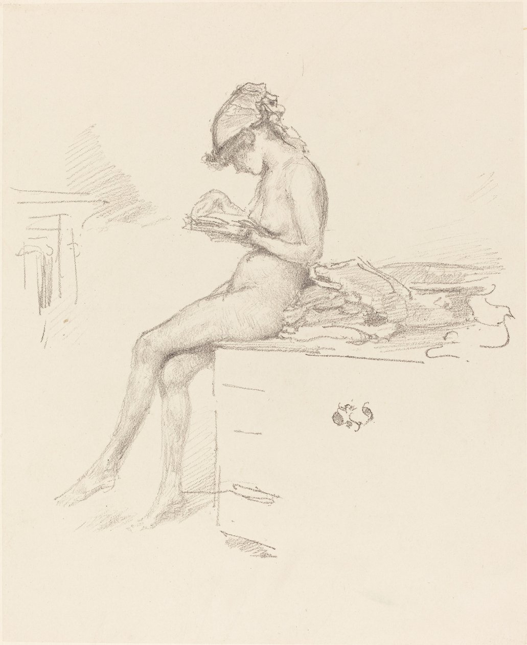 Mała naga modelka, czytanie autorstwa James Abbott McNeill Whistler