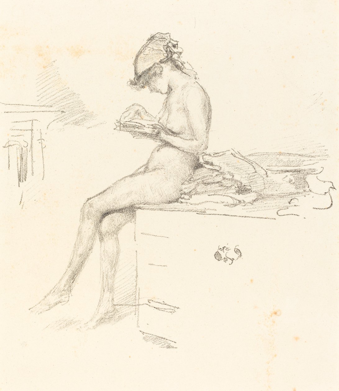 Mała naga modelka, czytanie autorstwa James Abbott McNeill Whistler