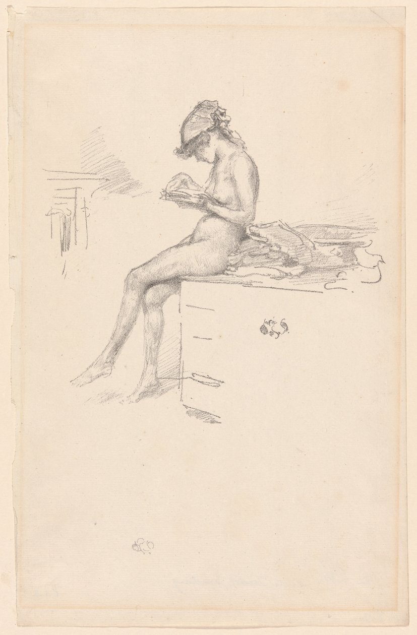 Mała naga modelka, czytanie autorstwa James Abbott McNeill Whistler