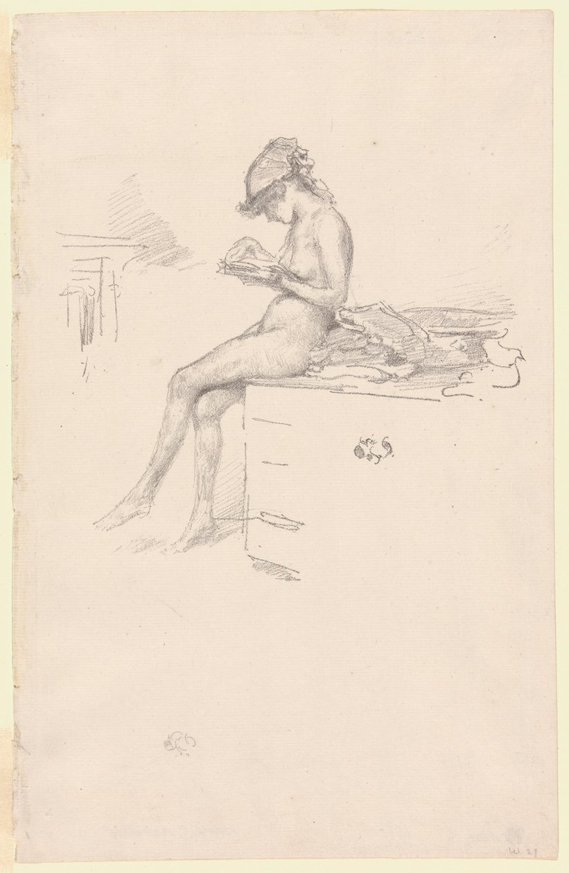Mała naga modelka, czytanie autorstwa James Abbott McNeill Whistler