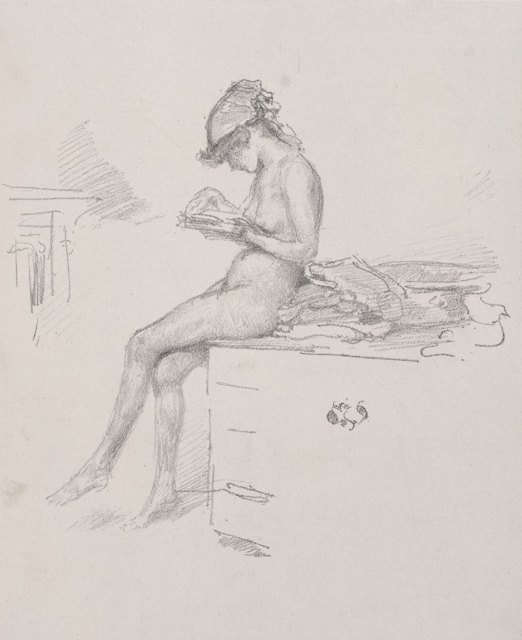 „Mała naga modelka czytająca” autorstwa James McNeill Whistler