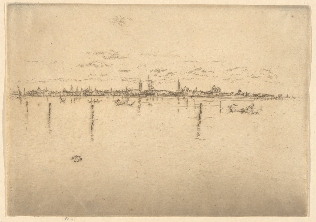 Mała Wenecja, z pierwszego zestawu Wenecji (Wenecja, seria dwunastu akwafort) autorstwa James Abbott McNeill Whistler