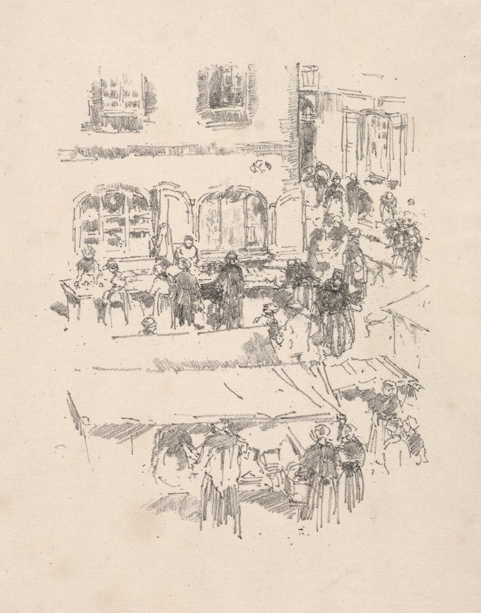 Rynek w Vitre autorstwa James McNeill Whistler