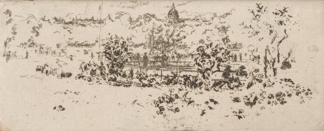 Panteon z tarasu, Ogrody Luksemburskie autorstwa James Abbott McNeill Whistler