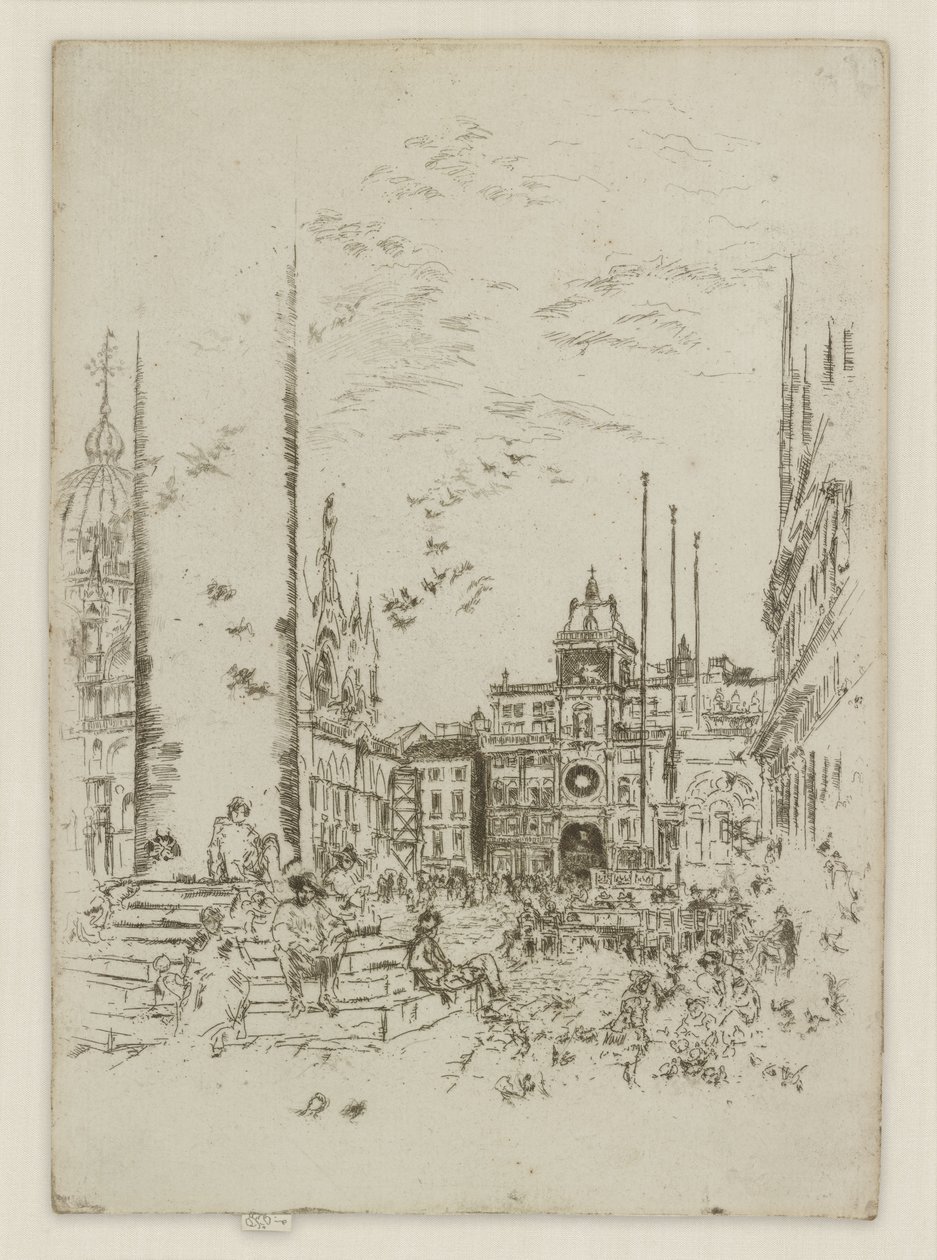 Piazzetta, z pierwszego zestawu weneckiego (Wenecja, seria dwunastu akwafort) autorstwa James McNeill Whistler
