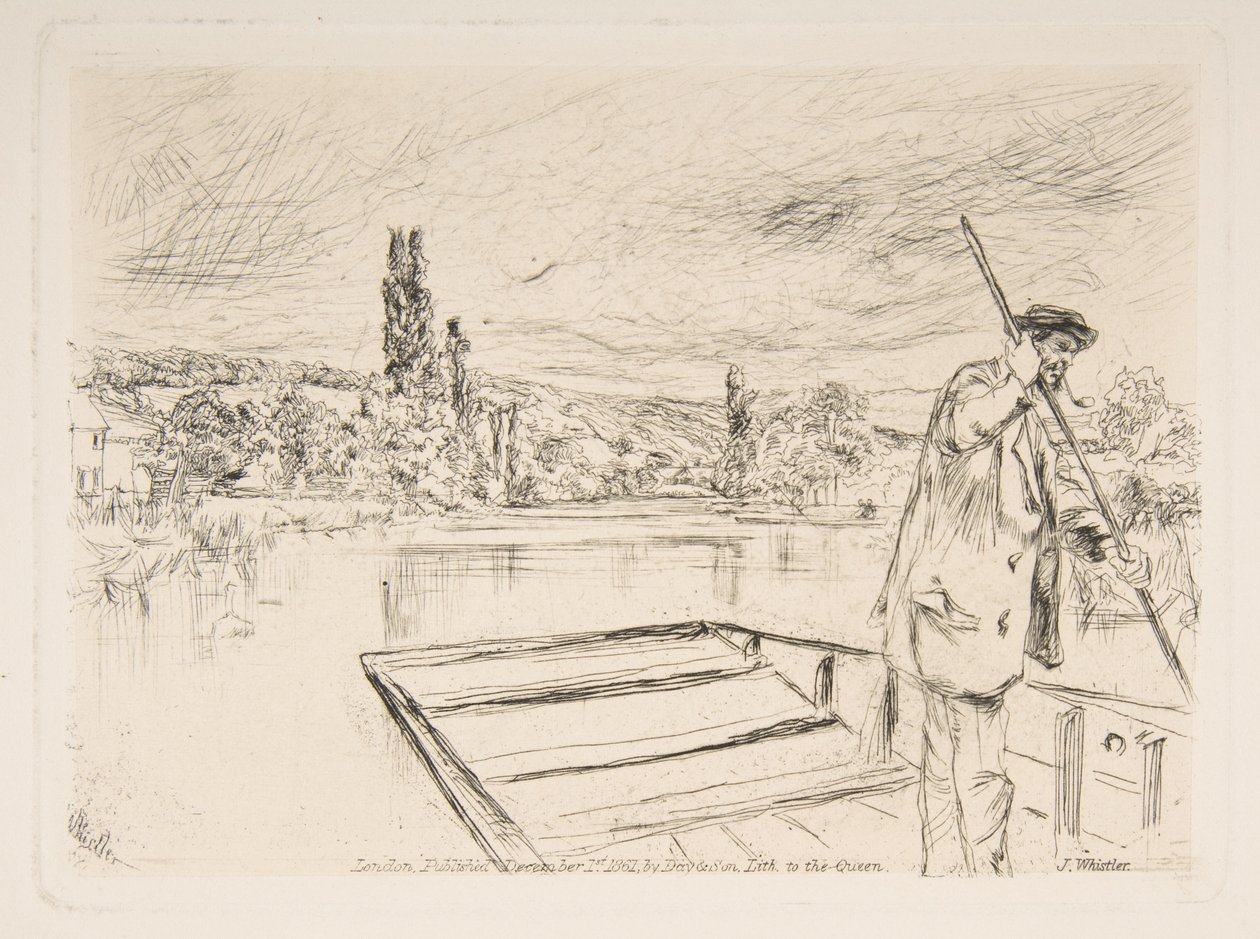 Łódź płaskodenna autorstwa James McNeill Whistler