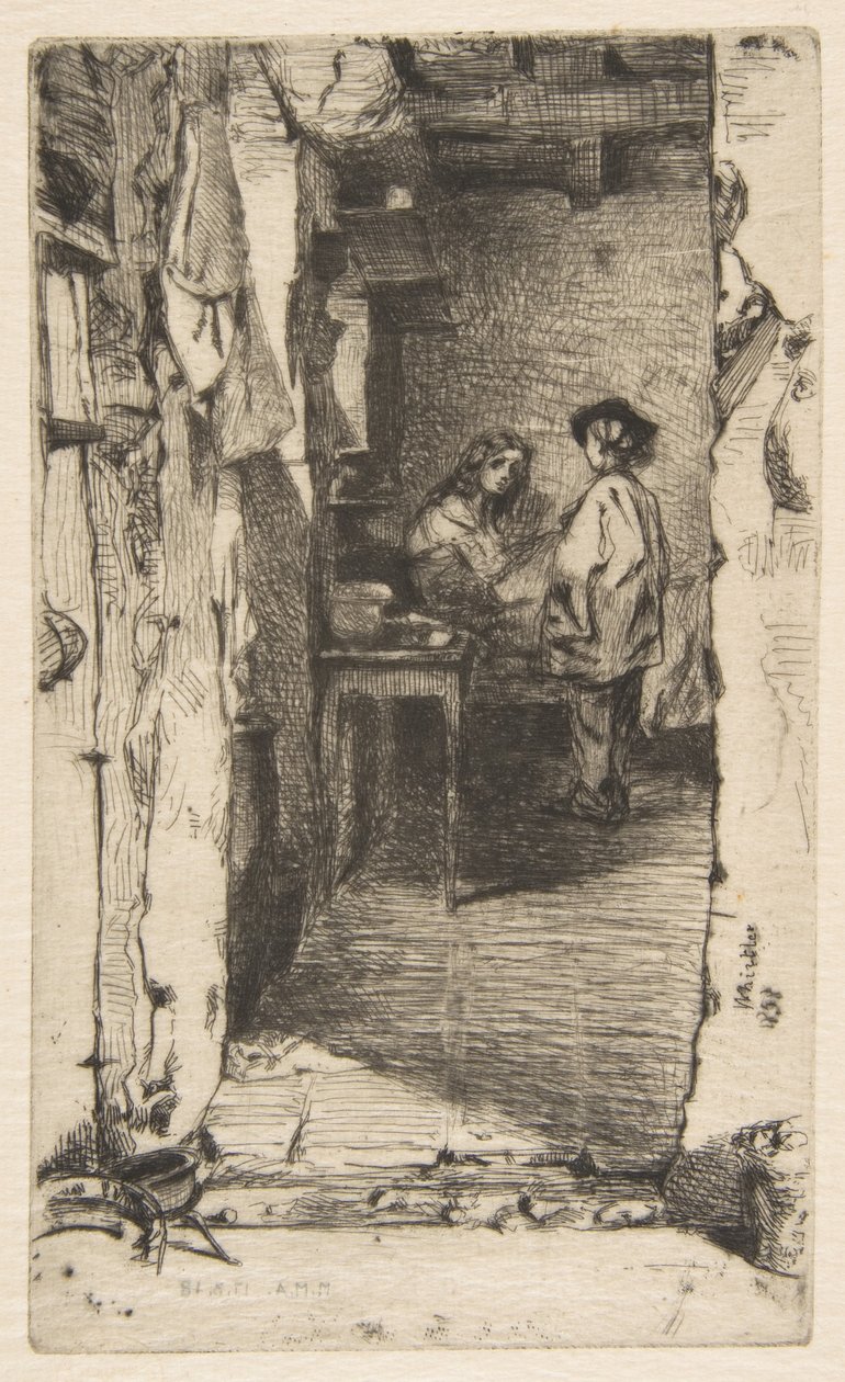 Zbieraczki szmat (zbieracze szmat, Quartier Mouffetard, Paryż) autorstwa James McNeill Whistler