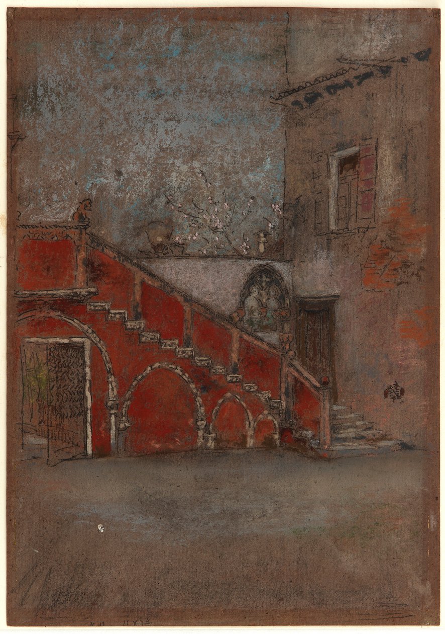 Schody: Uwaga w kolorze czerwonym autorstwa James Abbott McNeill Whistler
