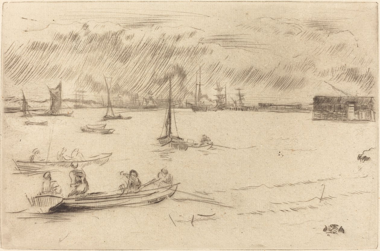 Tamiza w kierunku Erith autorstwa James Abbott McNeill Whistler