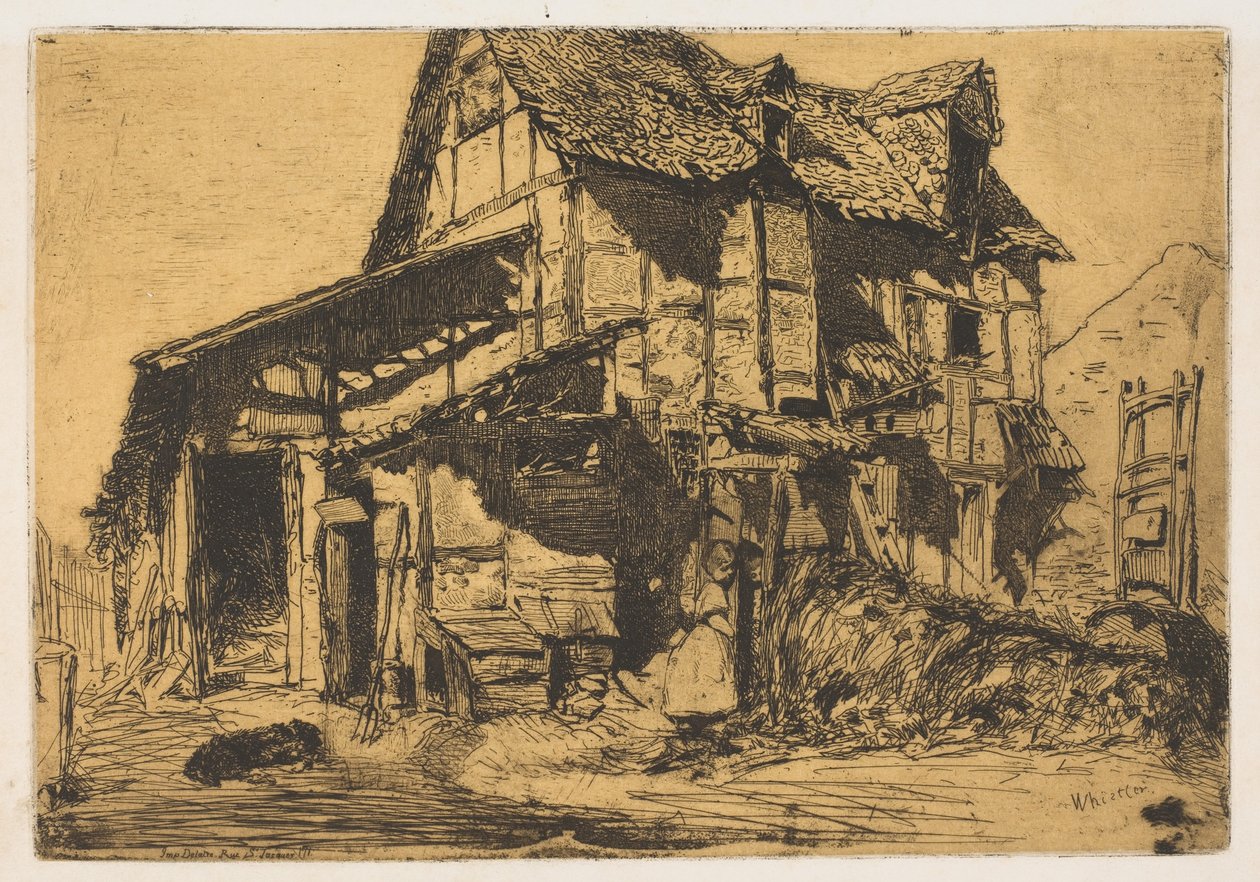 Niebezpieczna kamienica czynszowa (Stare gospodarstwo) autorstwa James McNeill Whistler