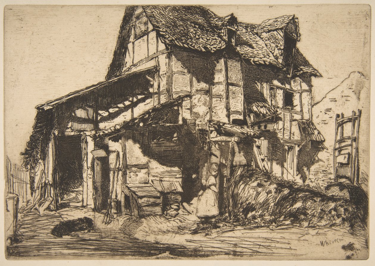 Niebezpieczna kamienica czynszowa (Stare gospodarstwo) autorstwa James McNeill Whistler