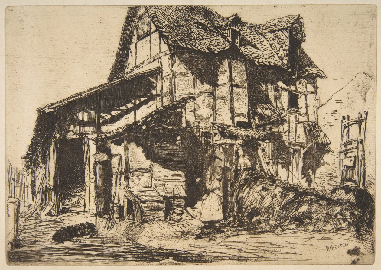 Niebezpieczna kamienica czynszowa (Stare gospodarstwo) autorstwa James McNeill Whistler