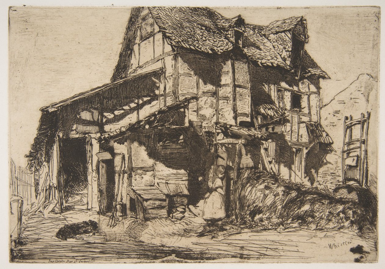 Niebezpieczna kamienica czynszowa (Stare gospodarstwo) autorstwa James McNeill Whistler