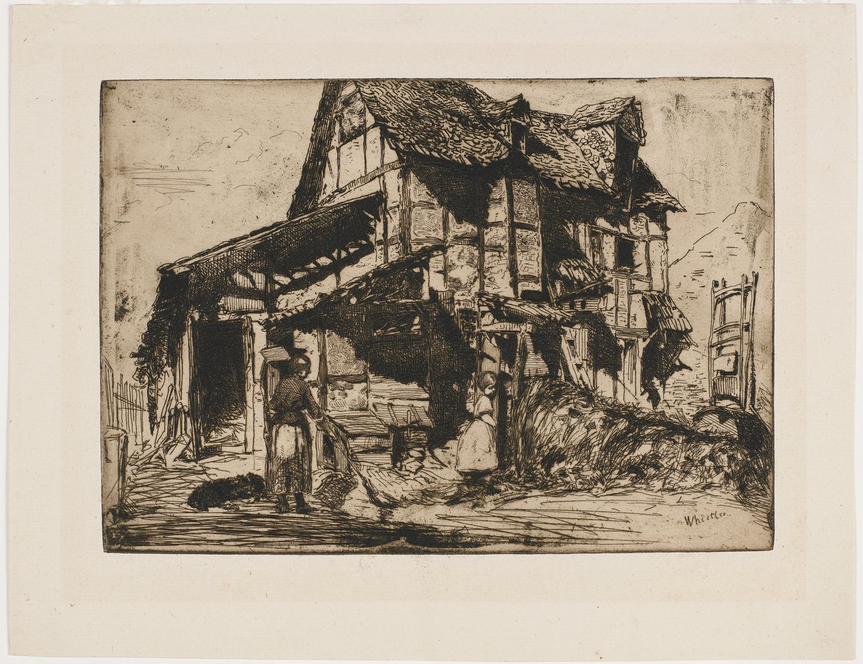 Niebezpieczna Kamienica. Jedna z dwunastu rycin z natury. (zestaw francuski) autorstwa James Abbott McNeill Whistler
