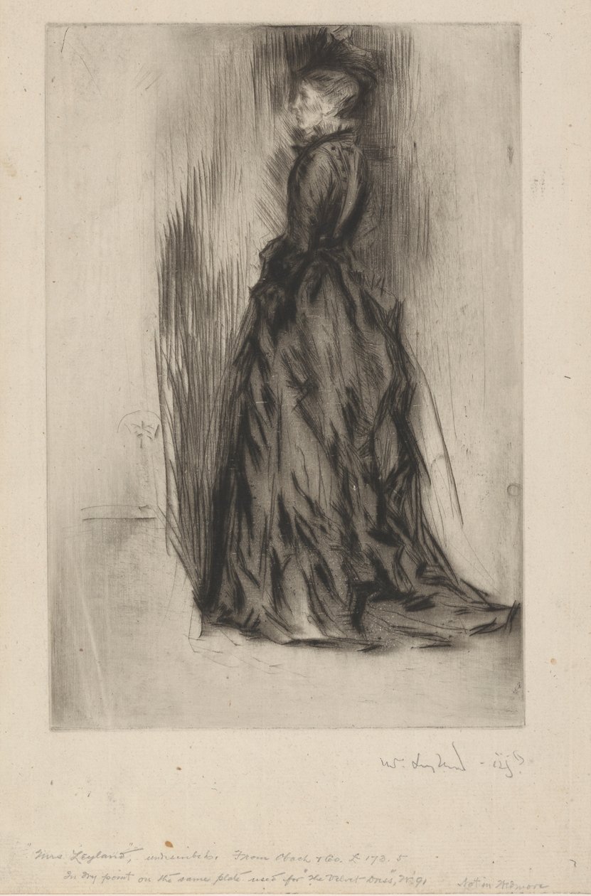 Aksamitna Sukienka (Pani Leyland) autorstwa James Abbott McNeill Whistler
