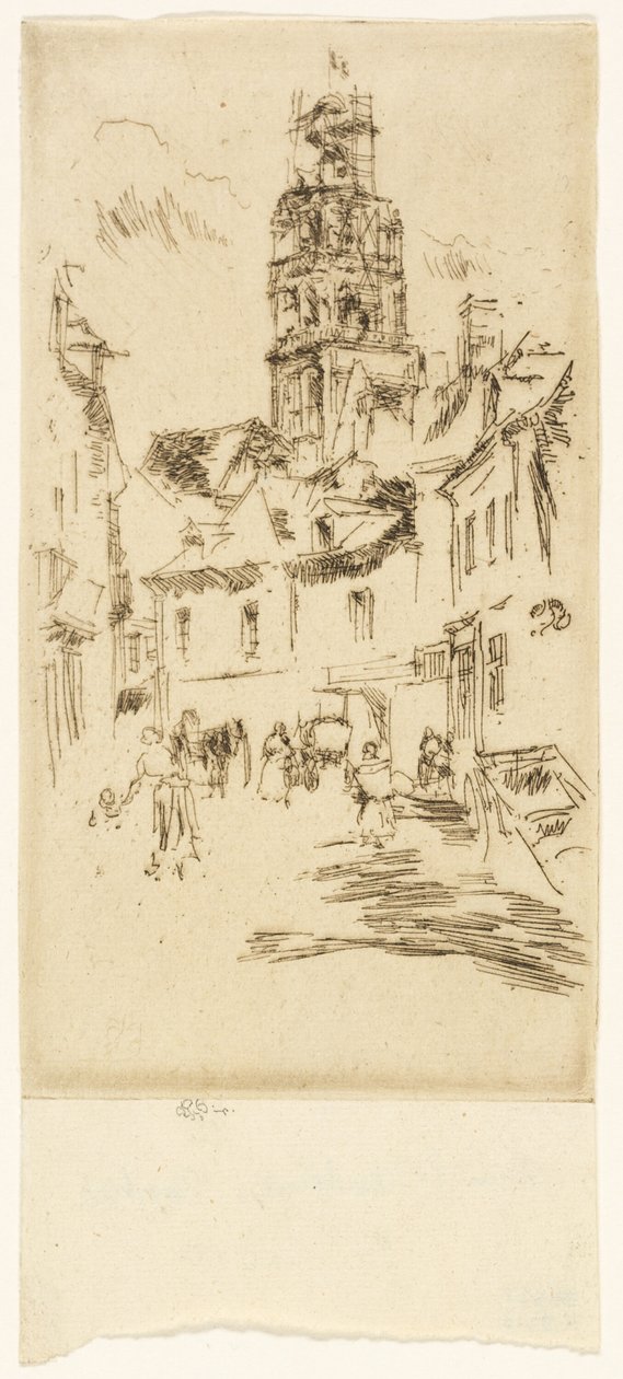 Wieża św. Antoniego, Loches autorstwa James Abbott McNeill Whistler